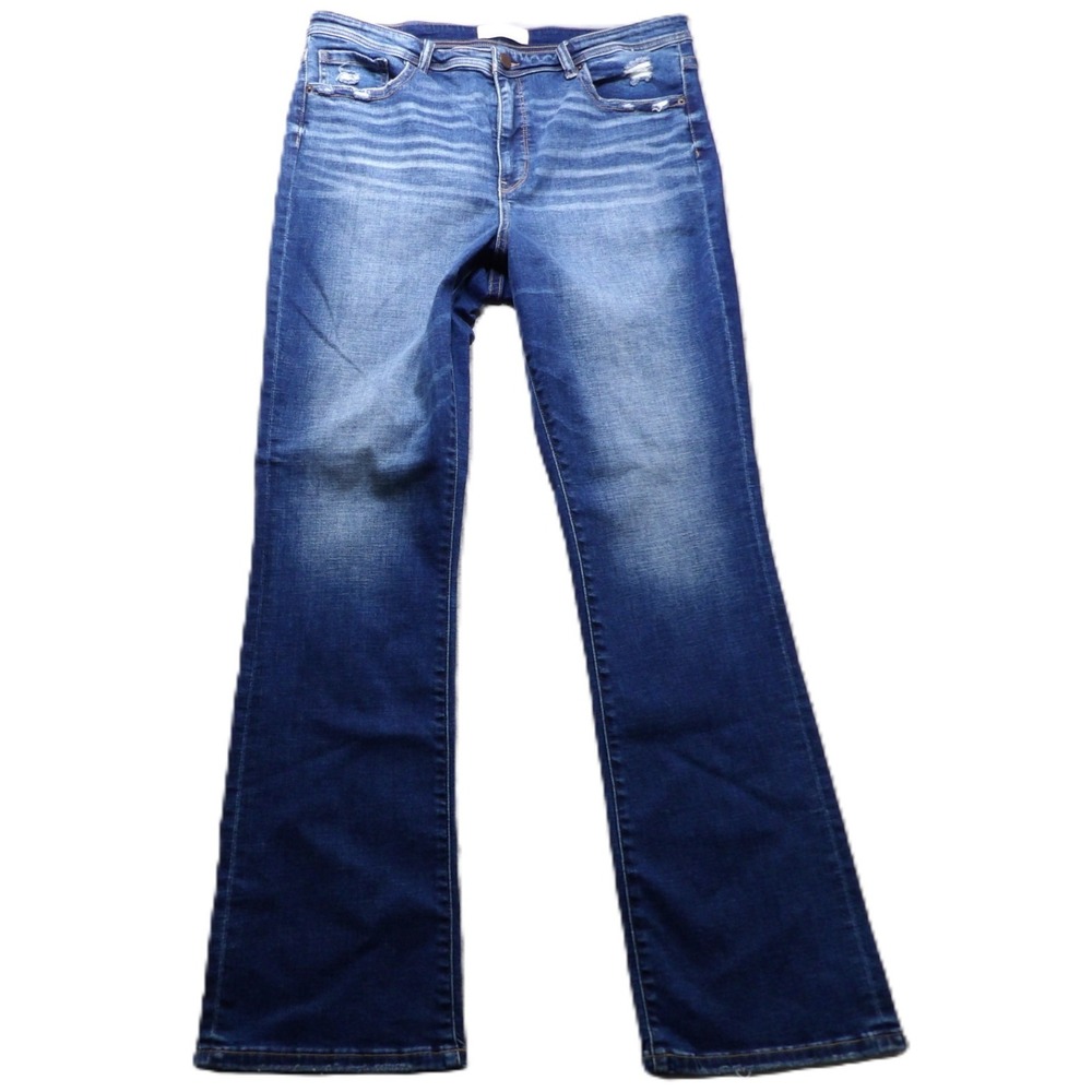 BKE Parker Women W34 L33.5 High Rise Tailored Bootcut Blue Stretch Denim Jeans